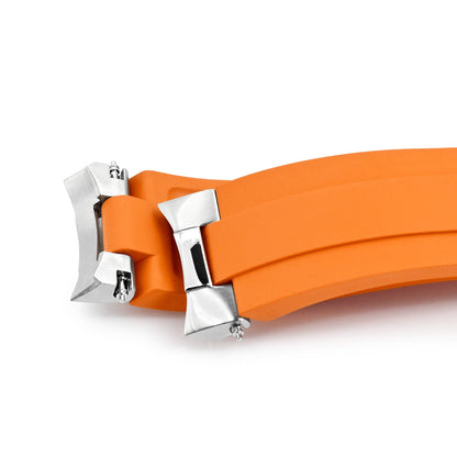 20mm Crafter Blue - MX03-733 Orange FKM Rubber Strap With End Links compatible with Hamilton Khaki Field 38mm