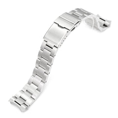 20mm Super Boyer Watch Band for Seiko SPB185, 316L Stainless Steel Brushed Baton Diver Clasp