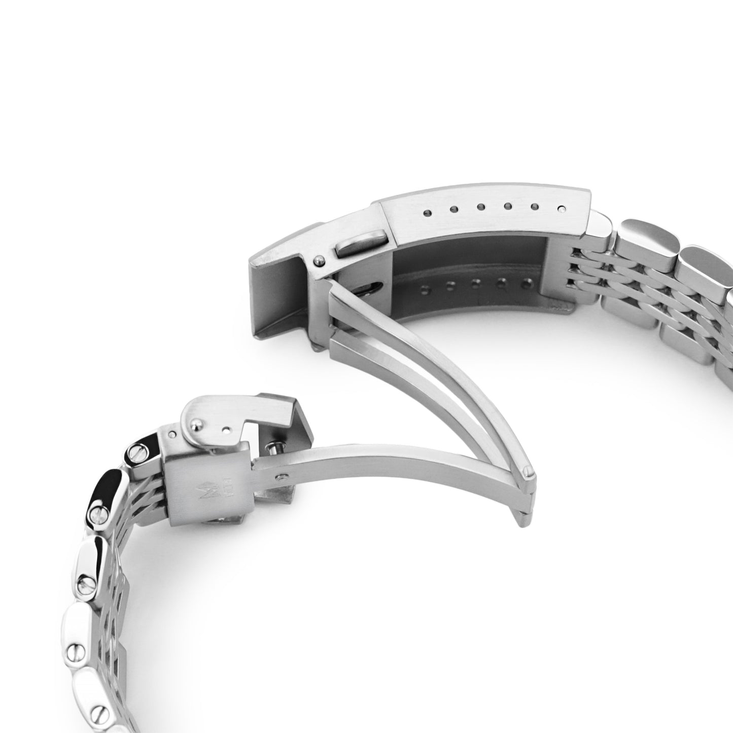 Goma BOR for Seiko 5 Sports GMT V-Clasp, Brushed with Polished Center