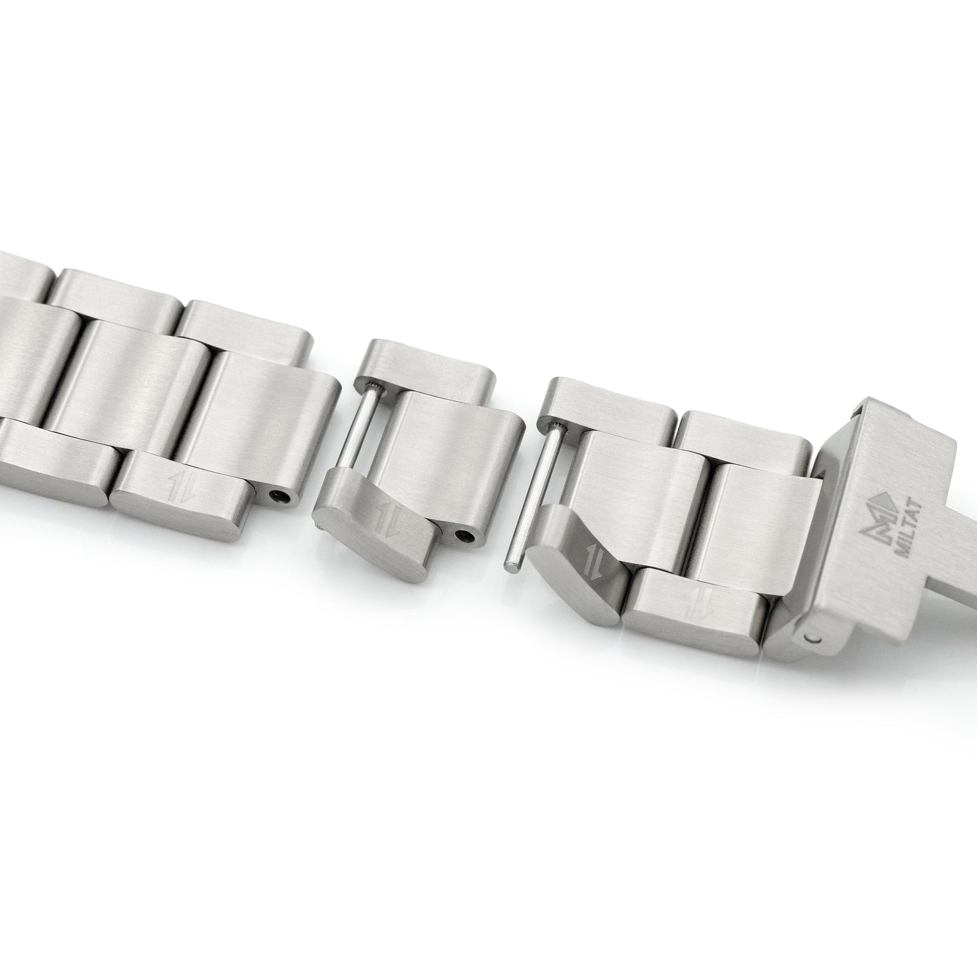 20mm or 22mm Super-O2 (Pull-Twist) QR Watch Band Straight End Quick Release, Brushed Slinea Clasp