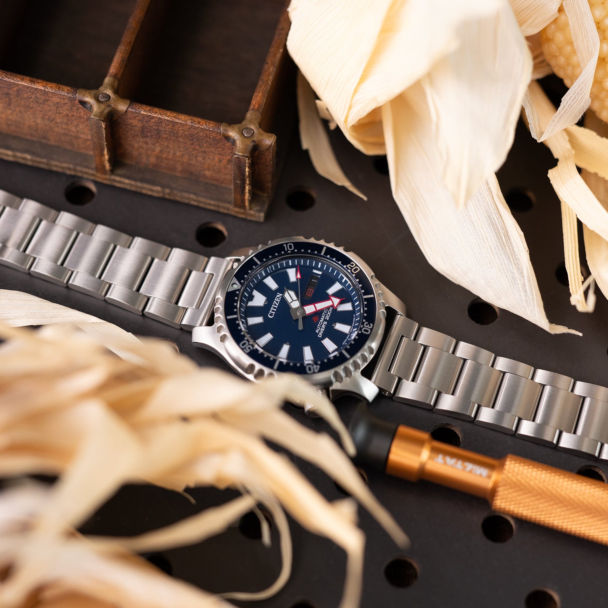 20mm or 22mm Super-O2 (Pull-Twist) QR Watch Band Straight End Quick Release, Brushed Slinea Clasp