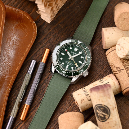 FKM29 Military Green FKM Rubber Watch Strap