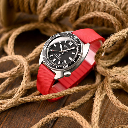 20mm FKM32 Red Rubber Q.R. Deployant Watch Band