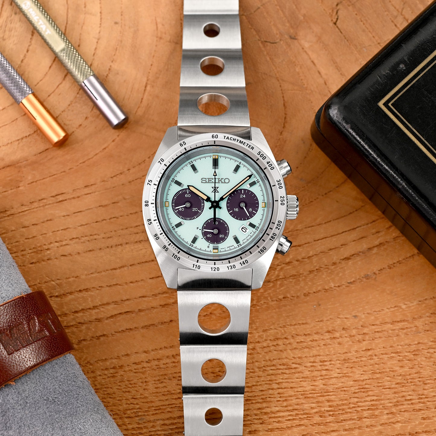 Rollball II for Seiko Prospex Speedtimer V-Clasp, Brushed