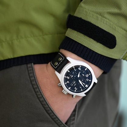 MiLTAT Pilot Black Woven Texture, Rivet Lug, Brushed