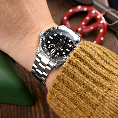 20mm Hexad III for Omega Seamaster 42mm V-Clasp Brushed