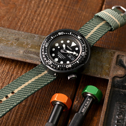 22mm 2-pcs Nylon, Green & Khaki