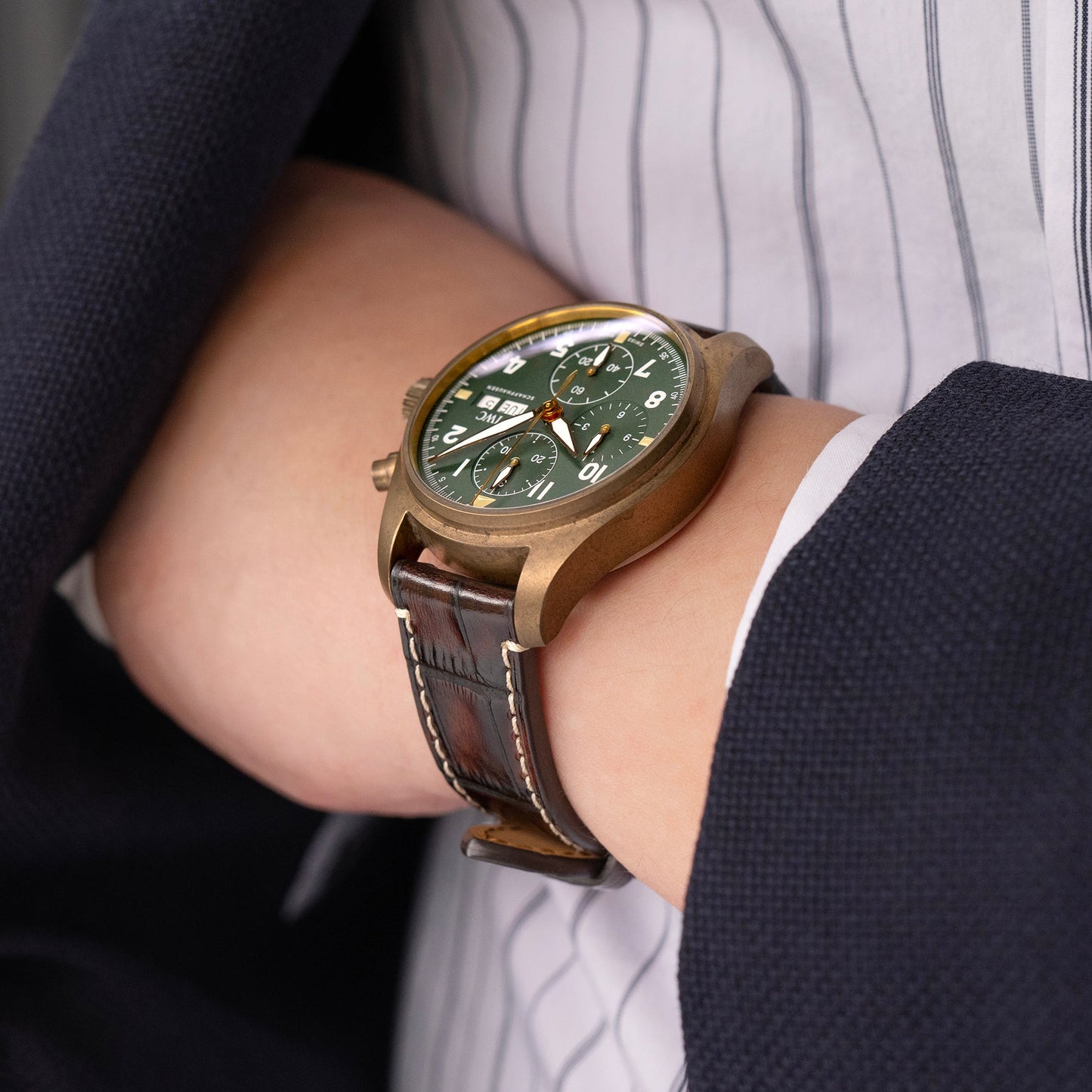  IWC Pilot Spitfire Chronograph Bronze Watch Band 