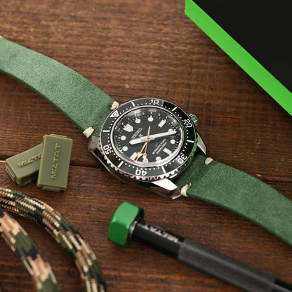 MiLTAT Green Suede Quick Release One-piece , V-Clasp