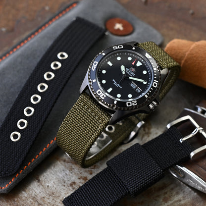 Q.R. 22mm Premium Nylon weaved, Military Green