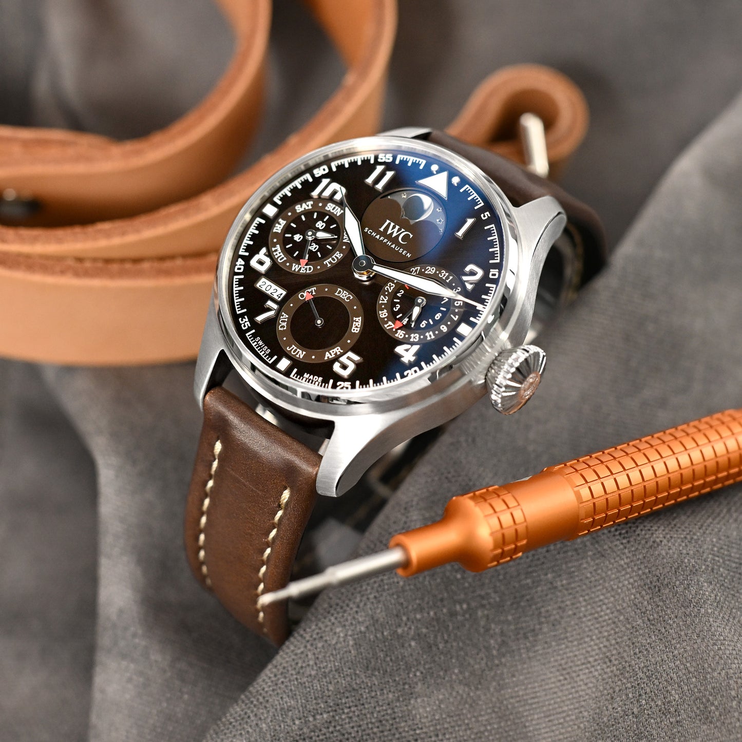 Aviator Style Quick Release Brown Horween Chromexcel Leather