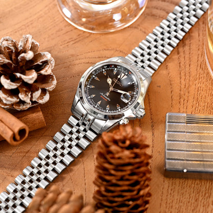 Super-JUB II for Seiko Alpinist SARB017, V-Clasp Brushed