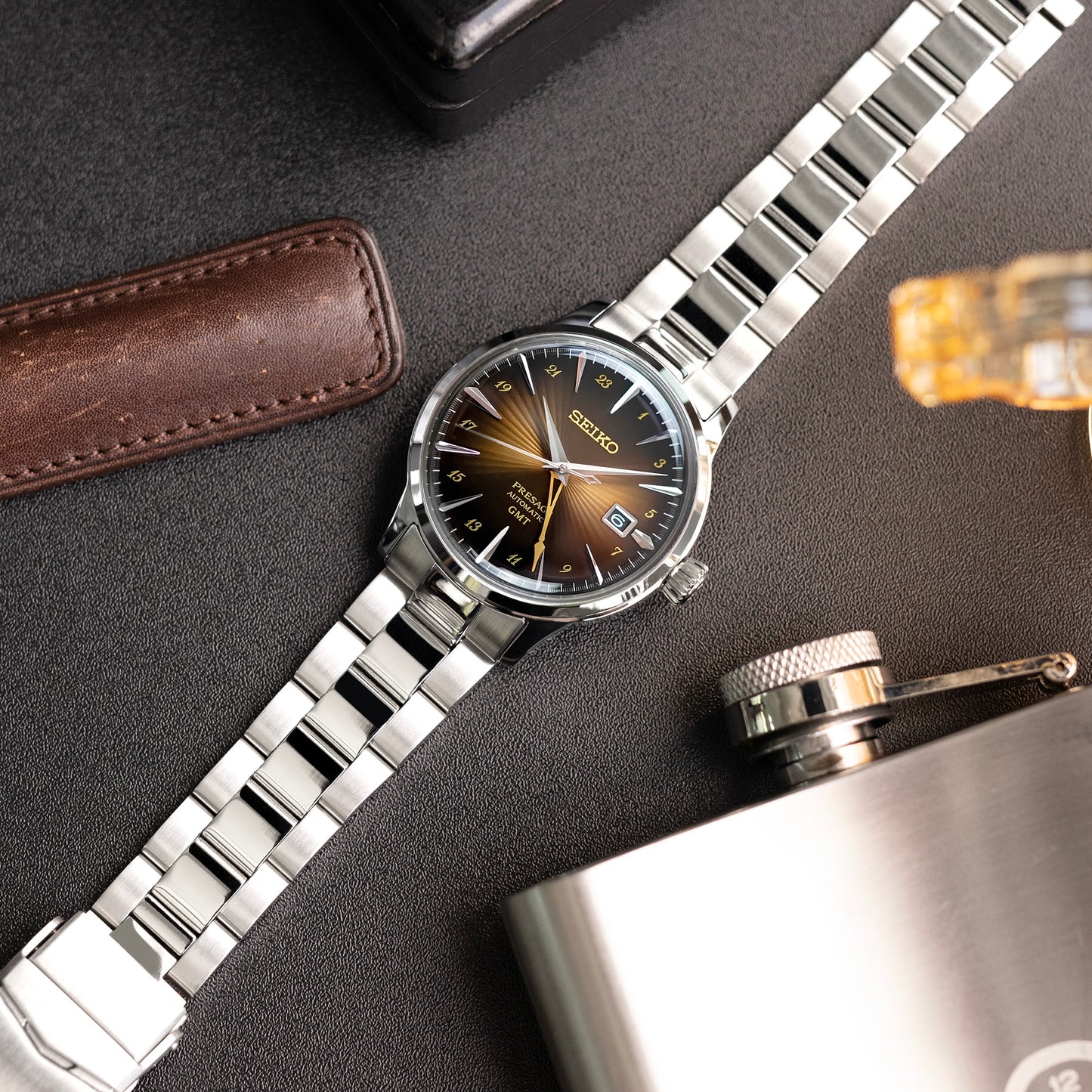 Super-O Boyer for Seiko Cocktail V-Clasp, Brushed with Polished Center
