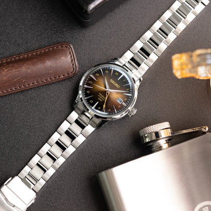 Super-O Boyer for Seiko Cocktail V-Clasp, Brushed with Polished Center