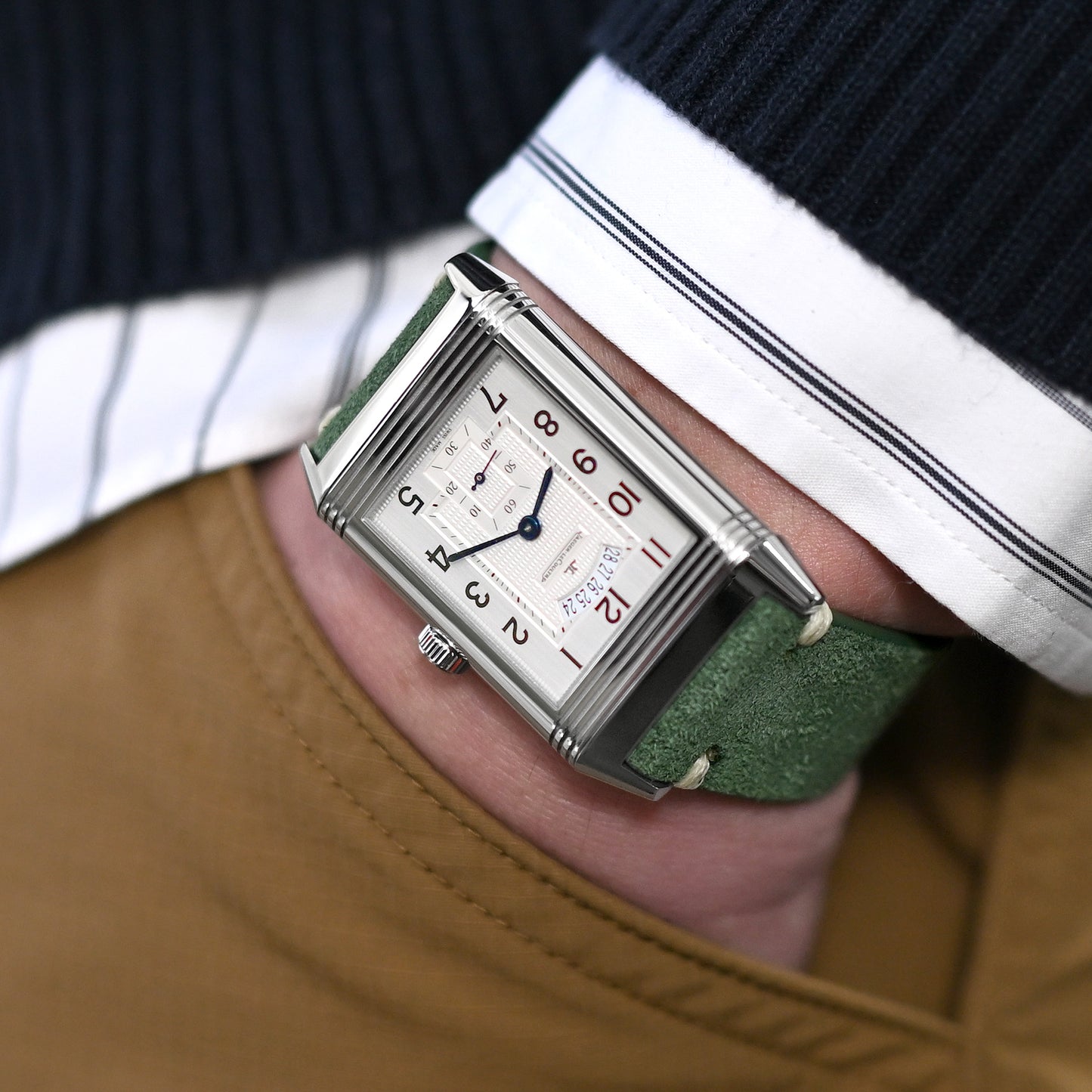 MiLTAT Green Suede Quick Release One-piece , V-Clasp