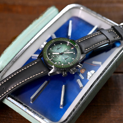 Aviator Style Quick Release Black French Leather