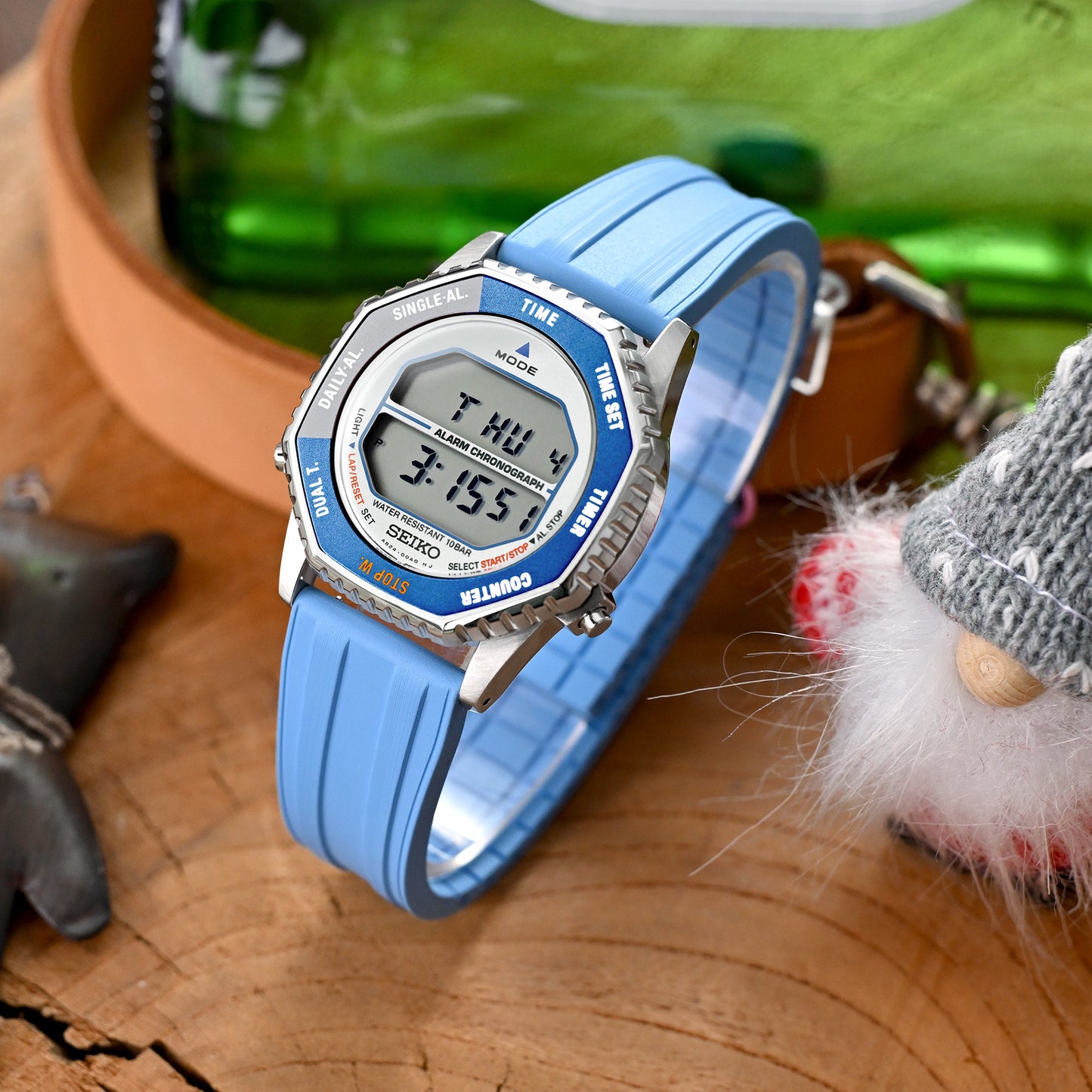 20mm FKM28 Sky Blue FKM Rubber Watch Strap