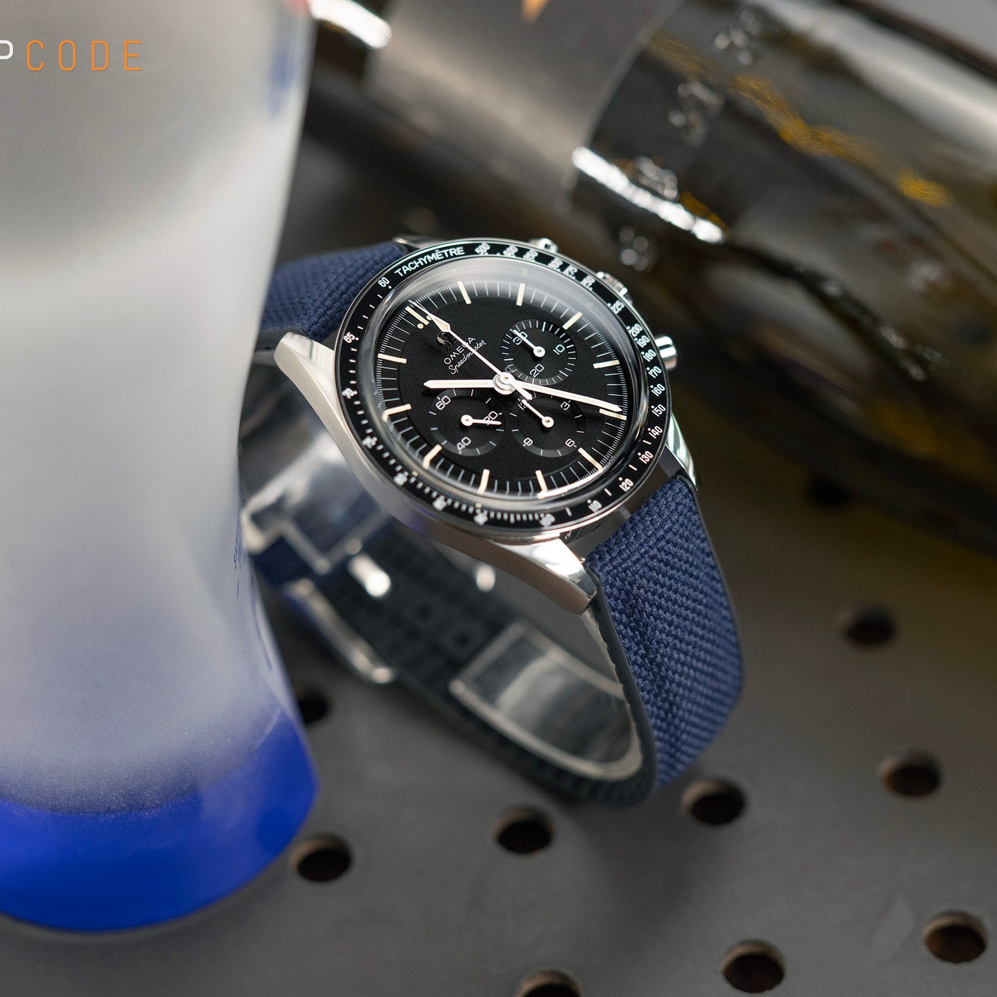 Navy Blue FKM35 Sailcloth FKM Quick Release Rubber Watch Band