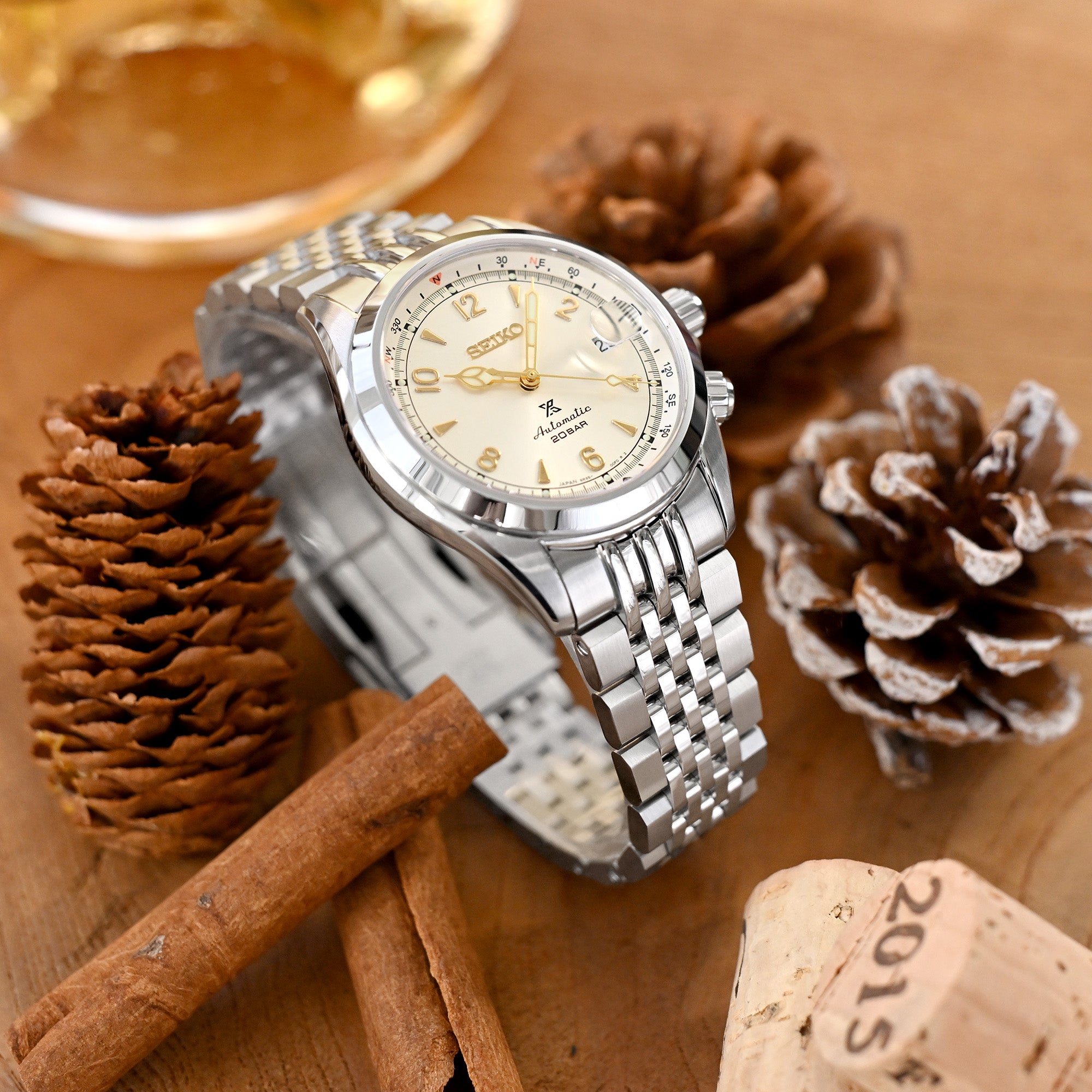 20mm Asteroid Watch Band for Seiko Alpinist SARB017, 316L
