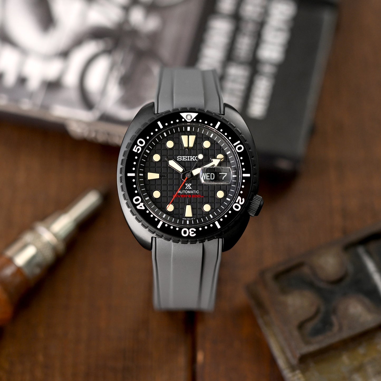 StrapXPro - STX1A Rubber Strap for Seiko Prospex Turtle Series, Grey