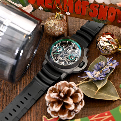 26mm Firewave Resilient Curved End FKM rubber Watch Strap, Black