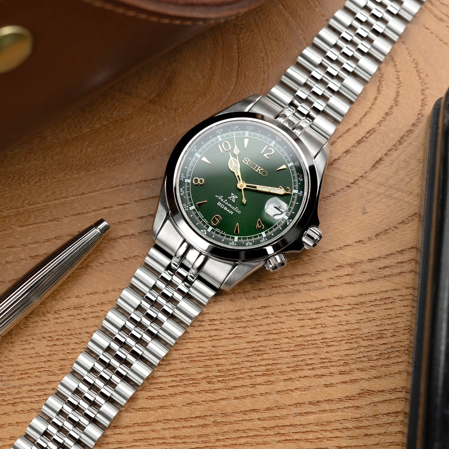 Super-JUB II for Seiko Alpinist SARB017, V-Clasp Brushed