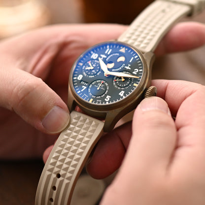 Chaffle Sand FKM Rubber watch strap, 20mm or 22mm