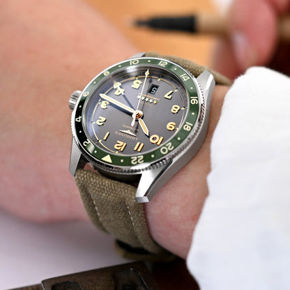 Khaki Aviator Canvas Quick Release Watch Band