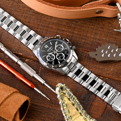 Super-O Boyer for Seiko Cocktail V-Clasp, Brushed with Polished Center