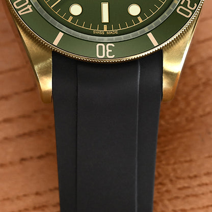20mm FKM31 Black Rubber Quick Release Watch Band for TUD BB58
