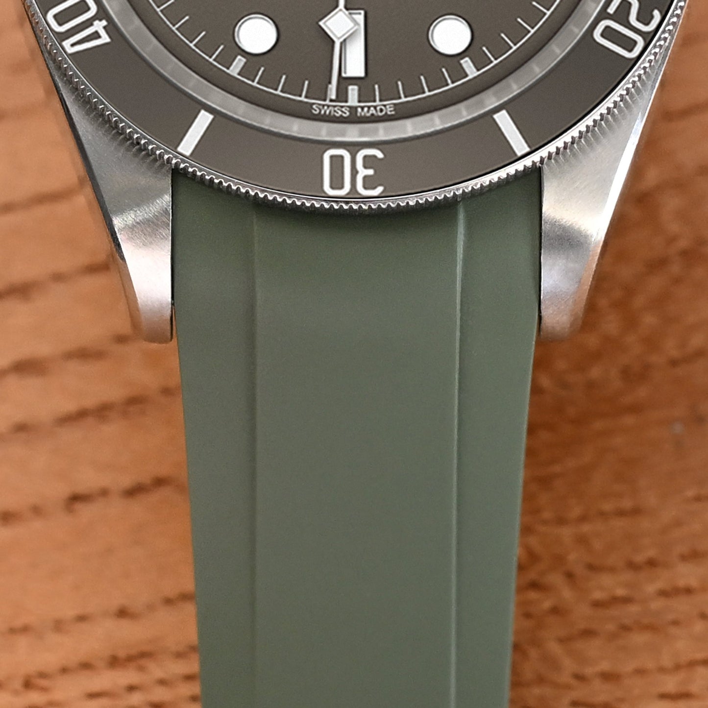 20mm FKM31 Military Green Rubber Quick Release Watch Band for TUD BB58