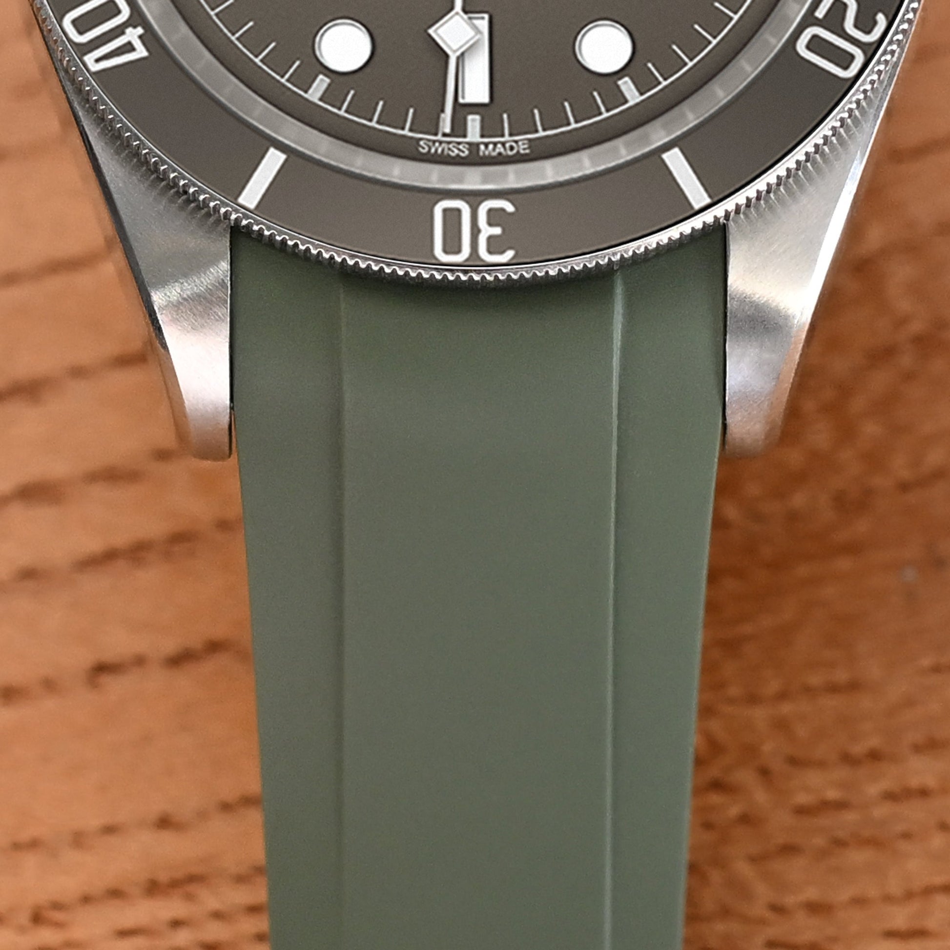 20mm FKM31 Military Green Rubber Quick Release Watch Band for TUD BB58