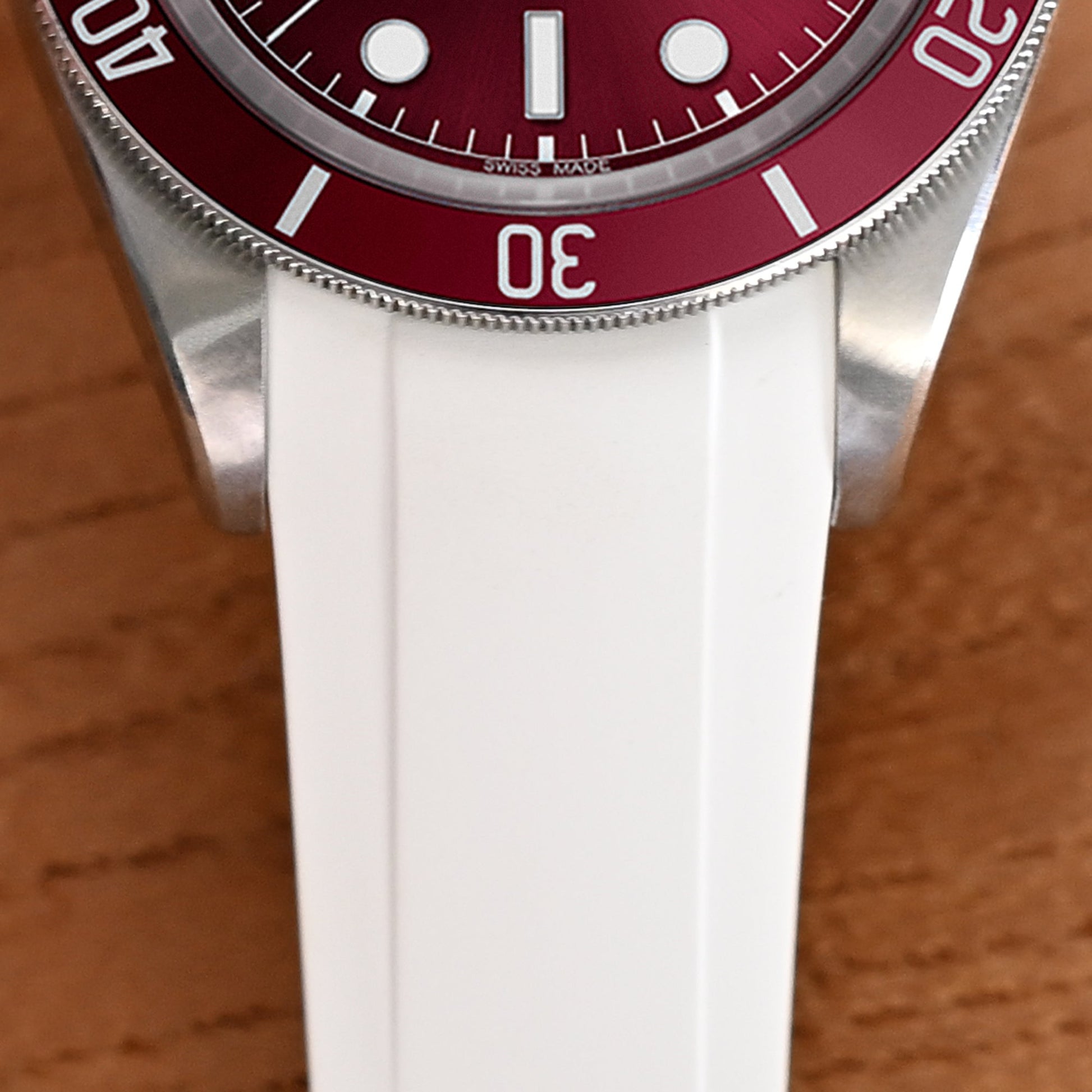 20mm FKM31 Off White Rubber Quick Release Watch Band for TUD BB58