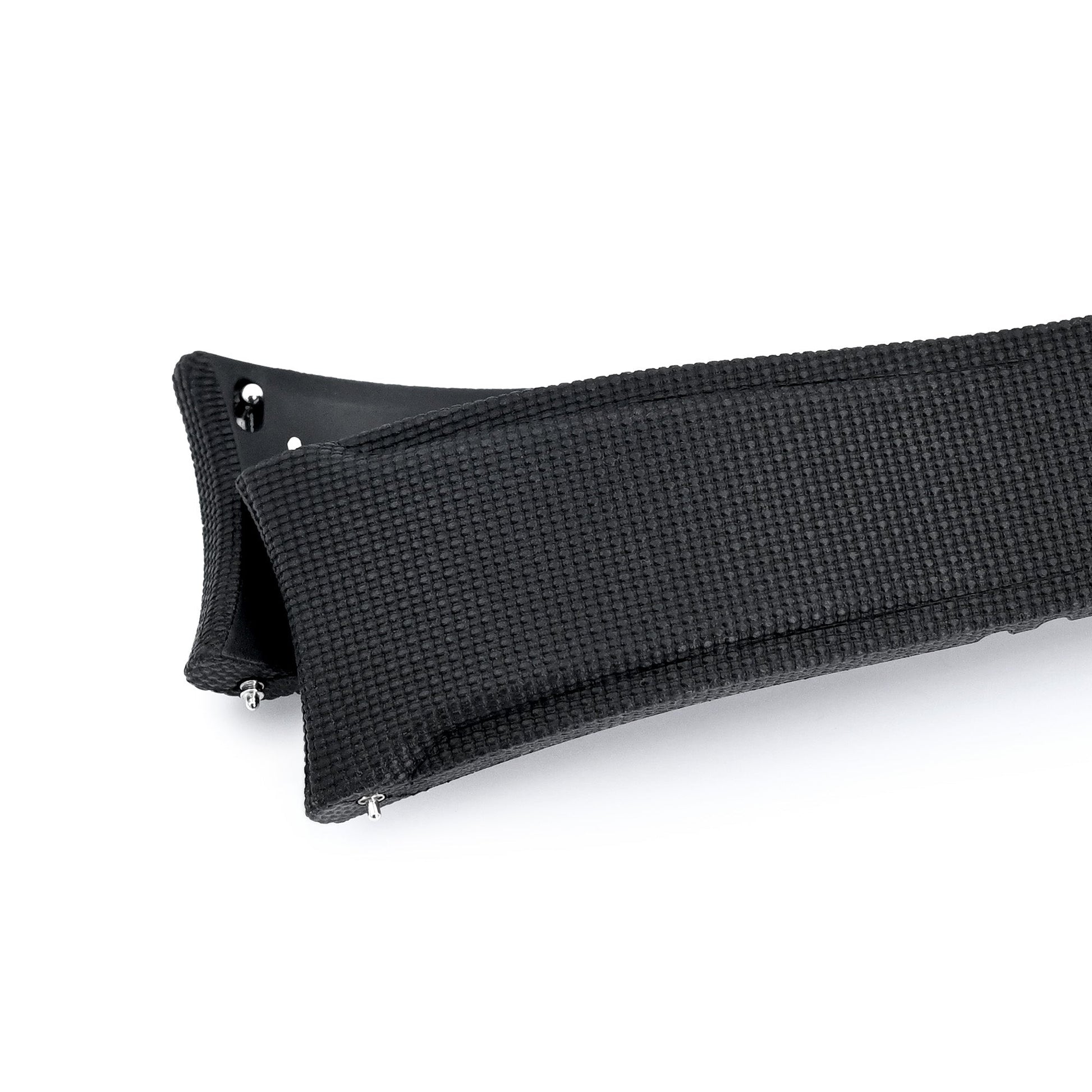 FKM40 Black Quick Release Butterfly Deployment FKM Rubber Watch Band, 20mm to 22mm