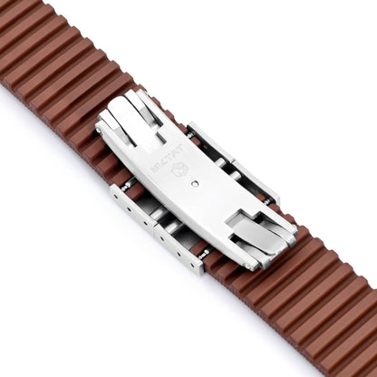 20mm Brown FKM40 FKM Quick Release Rubber Deployment Watch Band