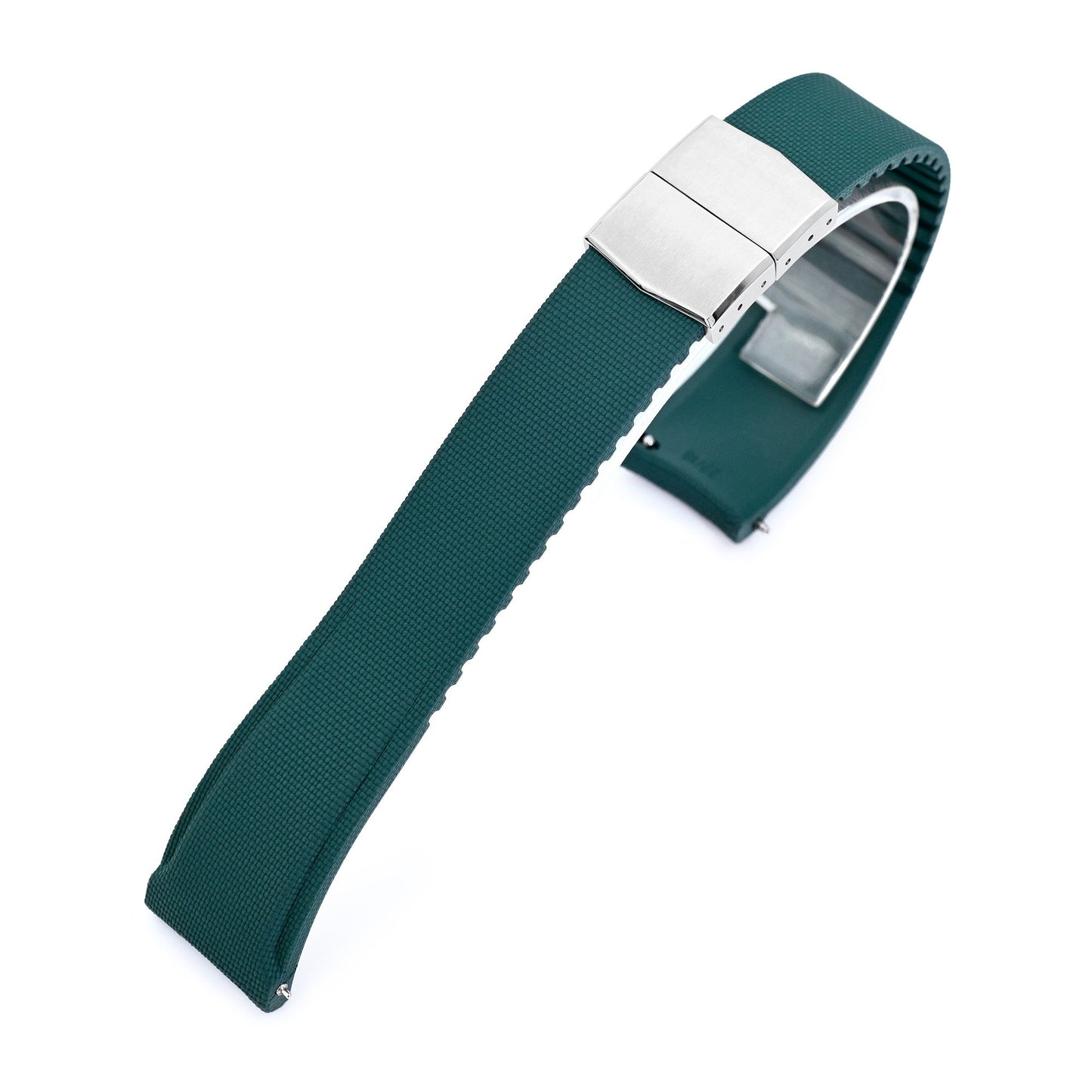 FKM40 Green Quick Release Butterfly Deployment FKM Rubber Watch Band, 20mm or 22mm