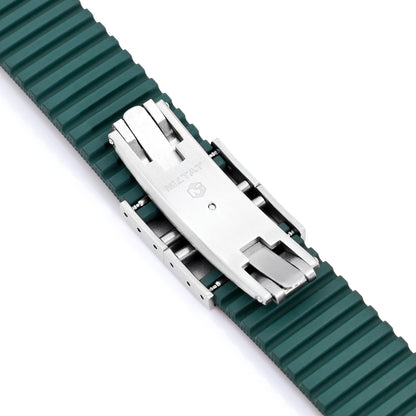 FKM40 Green Quick Release Butterfly Deployment FKM Rubber Watch Band, 20mm or 22mm