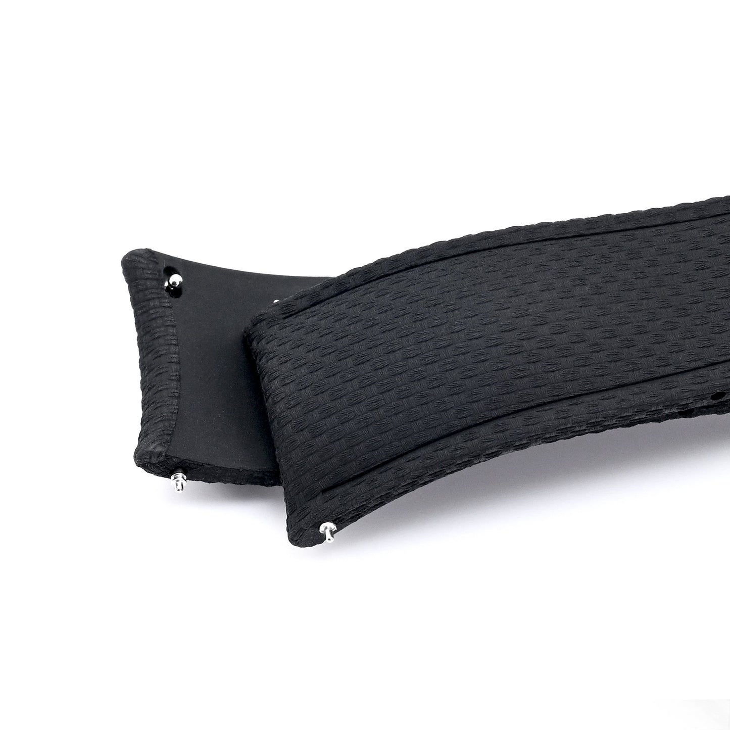 FKM41 Black Quick Release Titanium Slinea Clasp FKM Rubber Watch Band, 20mm or 22mm