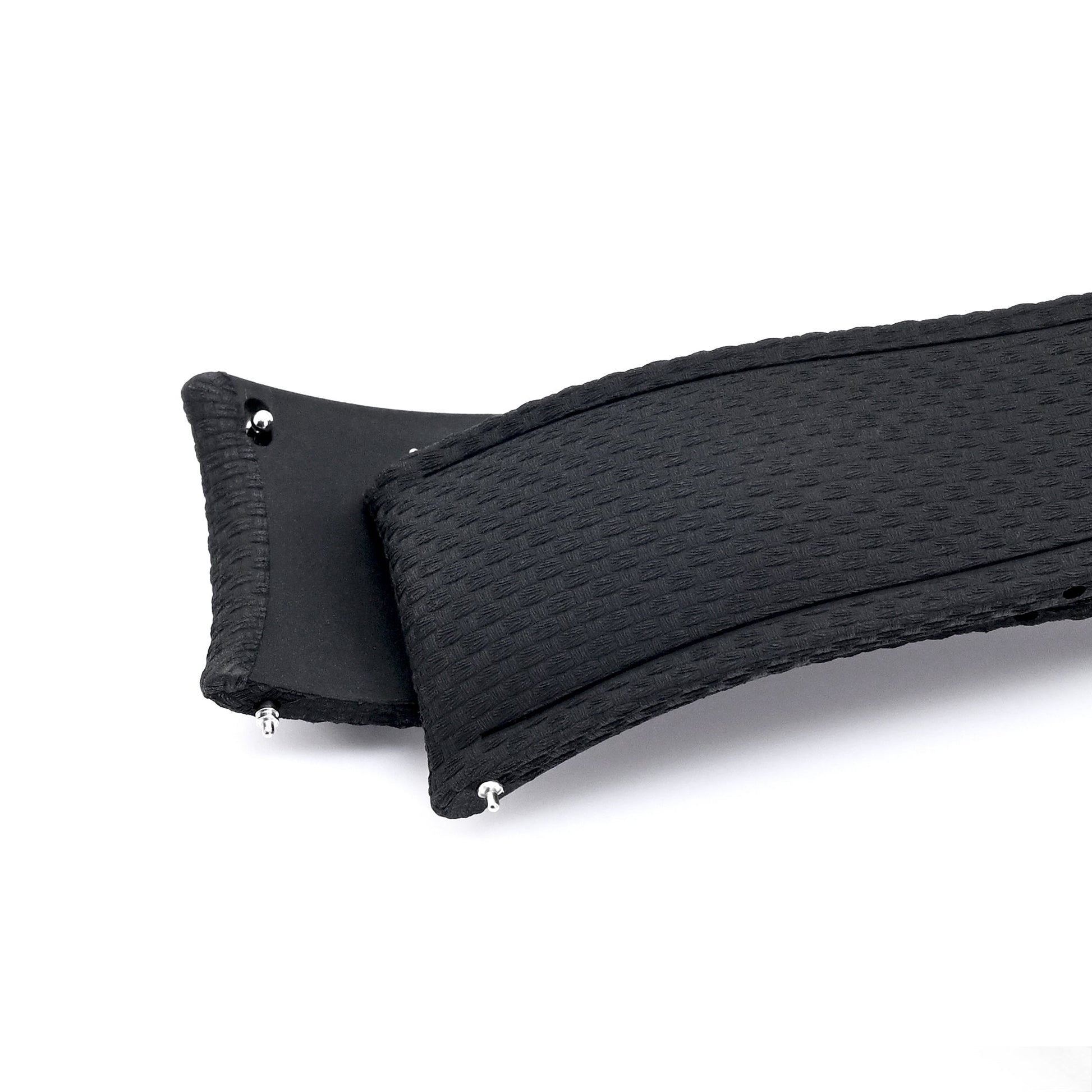 FKM41 Black Quick Release Titanium Slinea Clasp FKM Rubber Watch Band, 20mm or 22mm