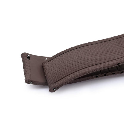 FKM41 Brown Quick Release Butterfly Deployment FKM Rubber Watch Band, 20mm