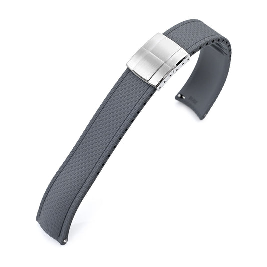 FKM41 Dark Grey Quick Release Butterfly Deployment FKM Rubber Watch Band, 20mm