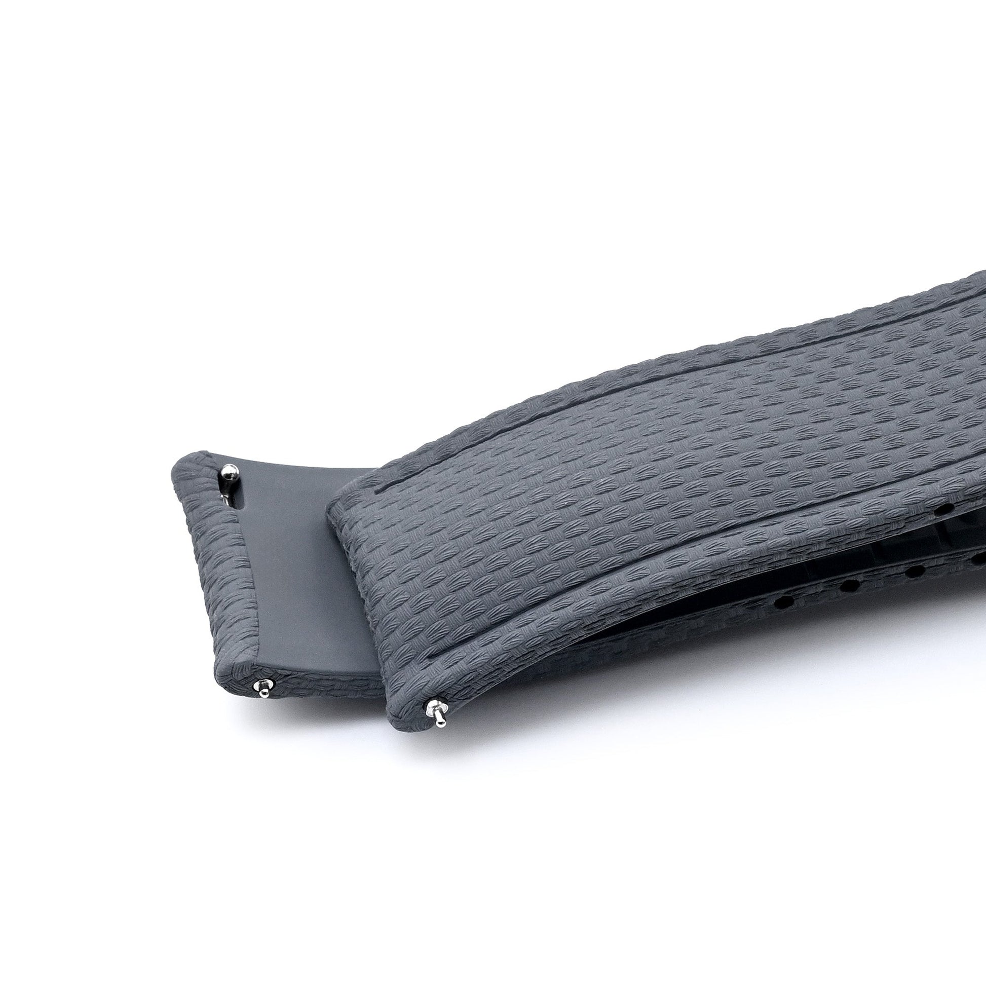 FKM41 Dark Grey Quick Release Butterfly Deployment FKM Rubber Watch Band, 20mm