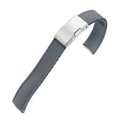 FKM41 Dark Grey Quick Release Titanium Slinea Clasp FKM Rubber Watch Band, 20mm