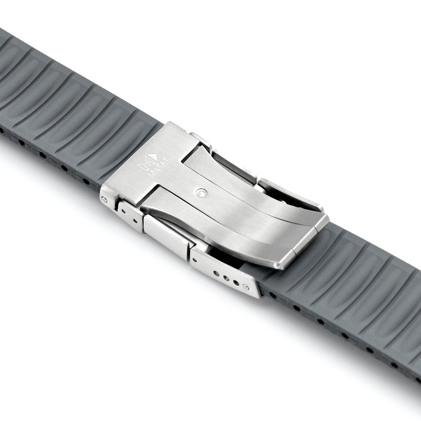 FKM41 Dark Grey Quick Release Titanium Slinea Clasp FKM Rubber Watch Band, 20mm