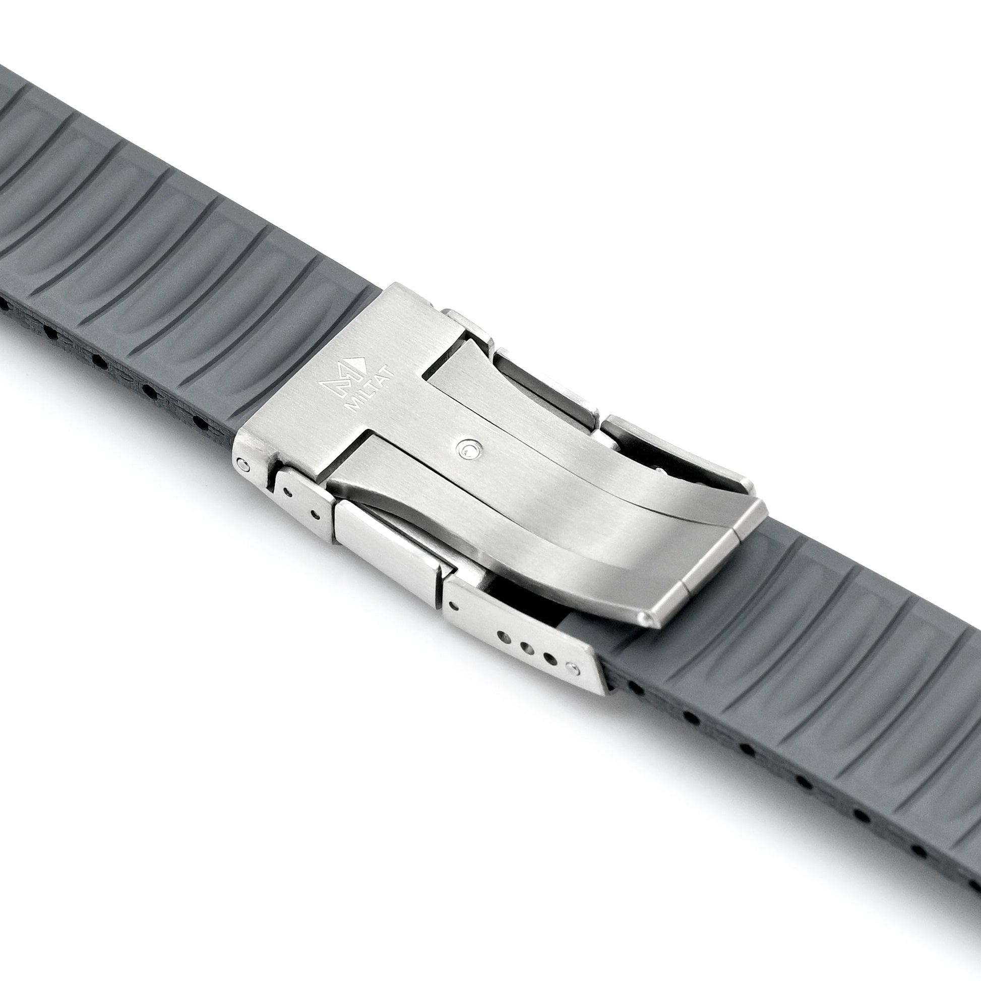 FKM41 Dark Grey Quick Release Titanium Slinea Clasp FKM Rubber Watch Band, 20mm