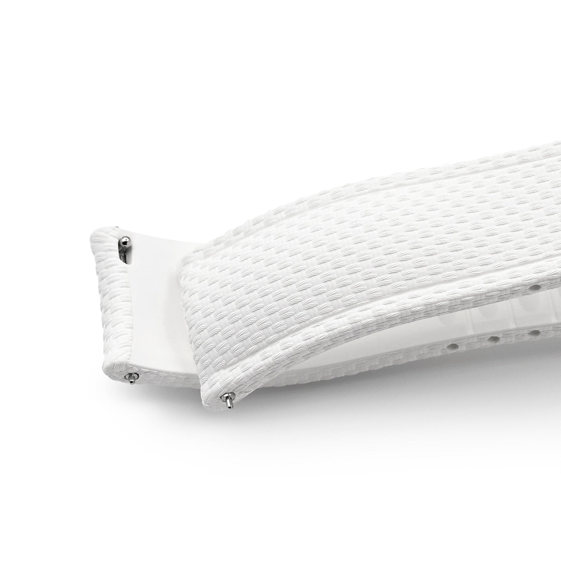 FKM41 White Quick Release Butterfly Deployment FKM Rubber Watch Band, 20mm