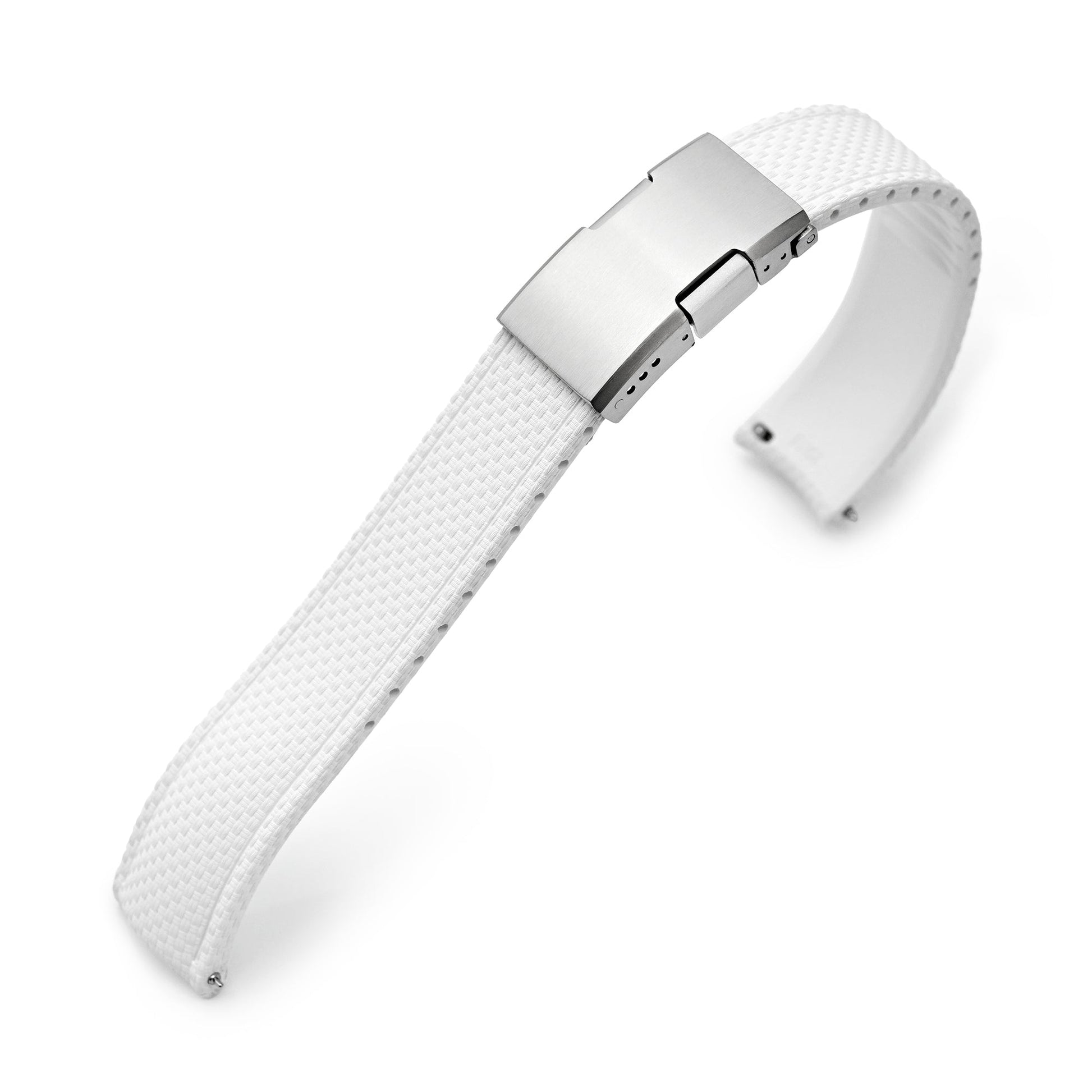 FKM41 White Quick Release Titanium Slinea Clasp FKM Rubber Watch Band, 20mm