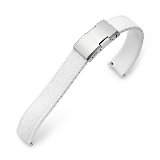 FKM41 White Quick Release Titanium Slinea Clasp FKM Rubber Watch Band, 20mm