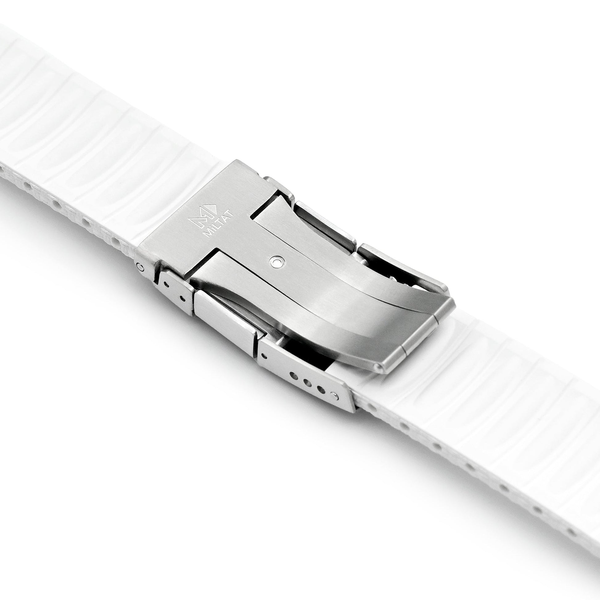 FKM41 White Quick Release Titanium Slinea Clasp FKM Rubber Watch Band, 20mm