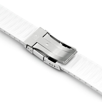 FKM41 White Quick Release Titanium Slinea Clasp FKM Rubber Watch Band, 20mm